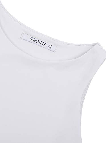 Women’s Sexy Sleeveless High Neck Racerback Cropped Tank Tops Cute Teen Girls Halter Neck Crop Tops Vest White Large