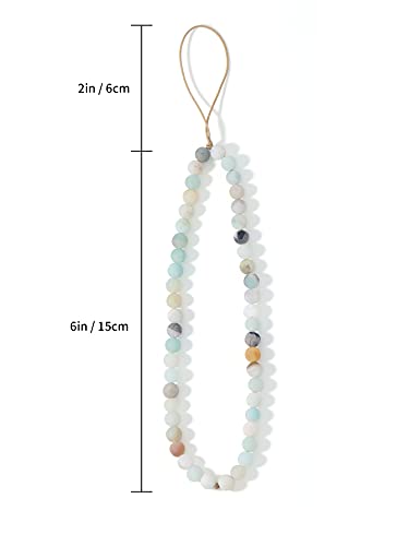 OAIITE Semi-Precious Gem Stones Beaded Phone Charm Cell Phone Lanyard Wrist Strap Handmade Natural Gemstone Phone Chain string