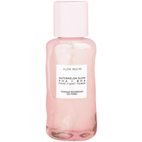 Glow Recipe Mini Watermelon Glow BHA + PHA Pore-Tight Facial Toner - Mild Exfoliating Toner with Hyaluronic Acid, Cactus Water, Soothing Cucumber + Tea Tea Extract, Travel-Size (40ml)