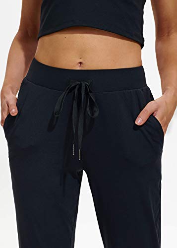 Libin Women's Joggers Pants Athletic Sweatpants with Pockets Running Tapered Casual Pants for Workout,Lounge, Black XS