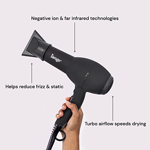 L'ANGE HAIR Soleil Professional Hair Dryer | 1875 Watt Fast Drying Hair Dryer | Blow Dryer with 3 Heat Settings | Best Lightweight Hair Dryer with Diffuser for Smooth Blowouts | Black Hairdryer