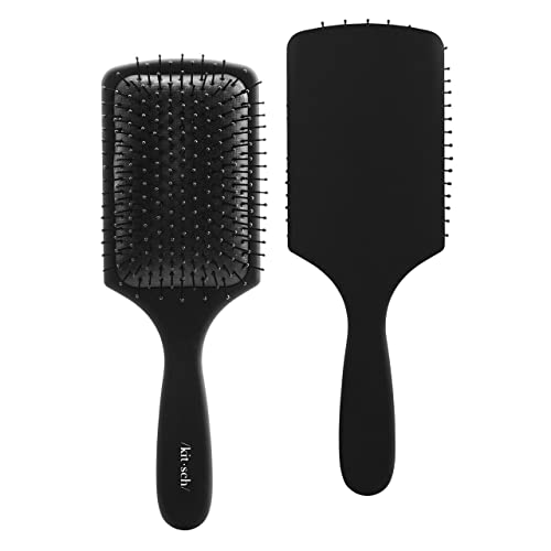 Kitsch Paddle Brush for Thick Hair/Thin Hair | Styling Brush | Holiday Gift Nylon Bristle Hair Brush for Women | Detangling Hair Brush for Curly & Straight Hair | Black Hair Brush | Anti-Frizz