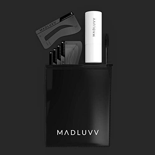 MADLUVV Patented Eyebrow Stamp Stencil Kit, 1-Step Brow Stamp™ + Shaping Kit, The Original Viral Eyebrow Stamp and Stencil Set (Brunette)