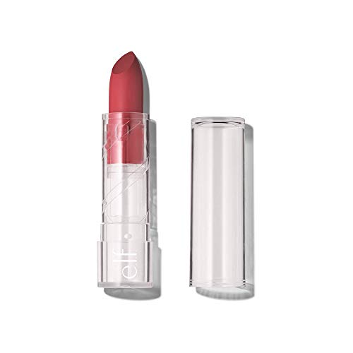 e.l.f. Srsly Satin Lipstick, Intense color Payoff & Silky Smooth Formula, Taffy, 12 oz.