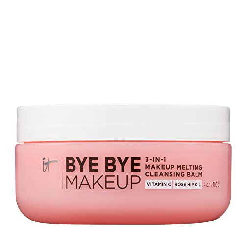 it COSMETICS Bye Bye Makeup Cleansing Balm - 3-in-1 Makeup Remover, Facial Cleanser & Hydrating Facial Mask - With Vitamin C, Ceramides, Shea Butter & Rosehip Oil - 4 oz