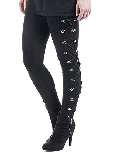 xxxiticat Women's Sexy Black Satin Side Lacing Solid Pants Long Bodycon High Waist Bandage Slim Thick Lace Up Leggings(BL,S)