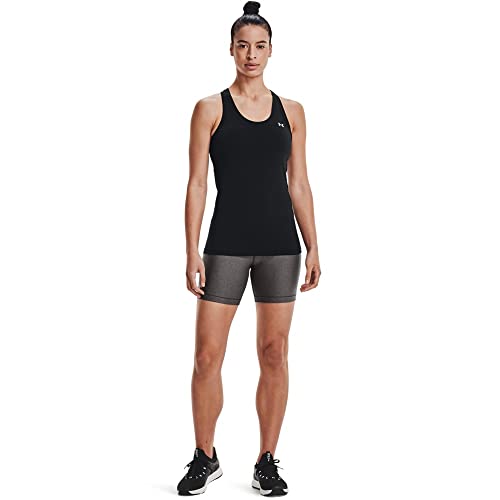 Under Armour Women's HeatGear Armour Racer Tank , Black (001)/Metallic Silver , Medium