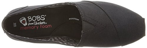 BOBS from Skechers Women's Plush Peace and Love Flat, Black, 10 M US