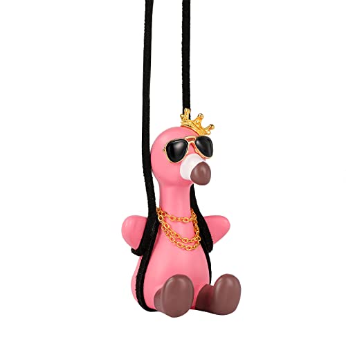 Cute Swinging Flamingo Duck Car Hanging Ornament Pendant for Rear View Mirrior Hanging and Car Mirror Hanging Accessories