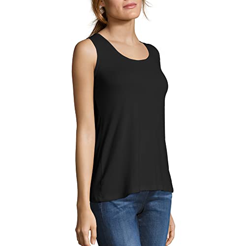 Hanes womens Cotton Tank Shirt, Black, X-Large US