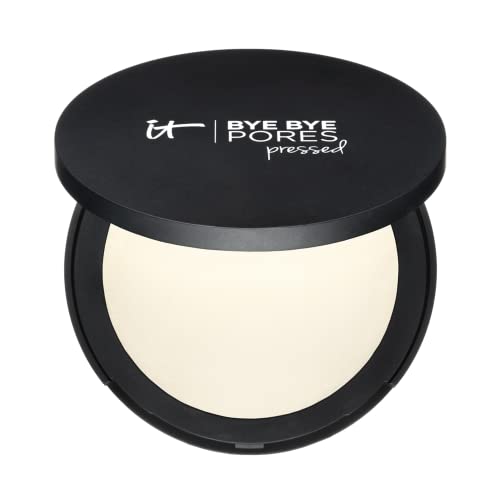 IT Cosmetics Bye Bye Pores Pressed Finishing Powder - Universal Translucent Shade - Contains Anti-Aging Peptides, Hydrolyzed Collagen & Antioxidants - 0.31 oz