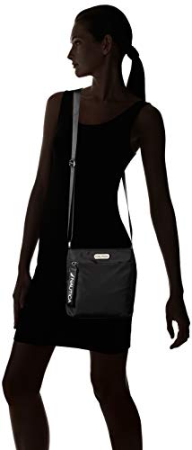 Nautica womens Diver Nylon Small Crossbody Bag Purse With Adjustable Shoulder Strap Cross Body, Black, One Size US