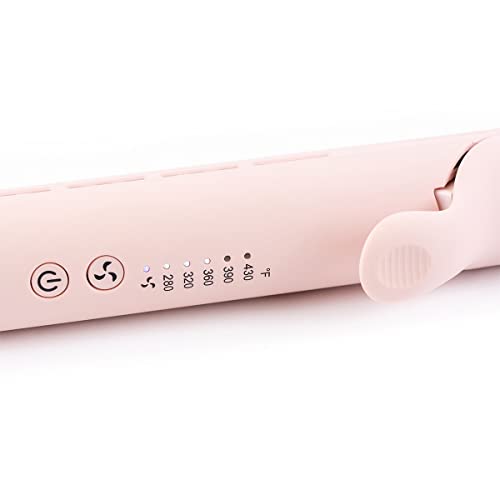 L'ANGE HAIR Le Duo 360° Airflow Styler | 2-in-1 Curling Wand & Titanium Flat Iron Hair Straightener | Professional Hair Curler with Cooling Air Vents to Lock in Style | Dual Voltage & Adjustable Temp