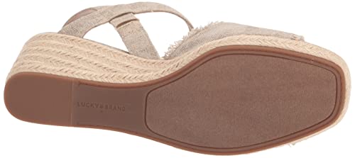 Lucky Brand Women's MINDRA Espadrille Wedge Sandal, natural/plat, 9 M US