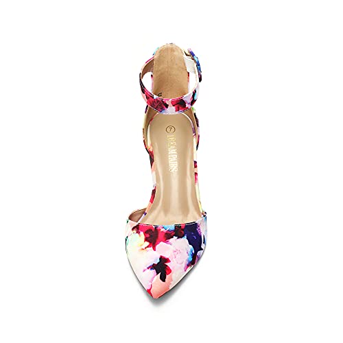 DREAM PAIRS Women's Annee Floral Low Heel Pump Shoes - 5.5 M US