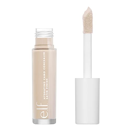 e.l.f, Hydrating Camo Concealer, Lightweight, Full Coverage, Long Lasting, Conceals, Corrects, Covers, Hydrates, Highlights, Fair Beige, Satin Finish, 25 Shades, All-Day Wear, 0.20 Fl Oz