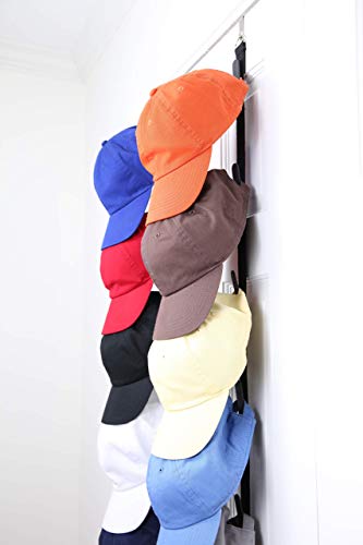 Perfect Curve CapRack18 Over-The-Door Hat Rack and Organizer |Baseball Cap Rack |Hat Rack Stand |Over The Door Hat Rack |Hat Rack For Door |Hat Rack For Closet |Two Straps |Holds Up To 18 Caps |Black