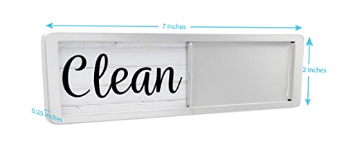 Dishwasher Magnet Clean Dirty Sign, Strong Clean Dirty Magnet for Dishwasher, Universal Dirty Clean Dishwasher Magnet Indicator for Kitchen Organization, Slide Rustic Farmhouse Black and White Wood