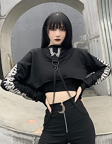 Crop Tops Gothic Black Workout Tops for Women Black Tops Goth Emo Tops Gothic Clothing Women Tops Black Crop Tops Tops Crop Tops Emo Tops Goth Tops alt Tops Aesthetic Cross Shirt y2k