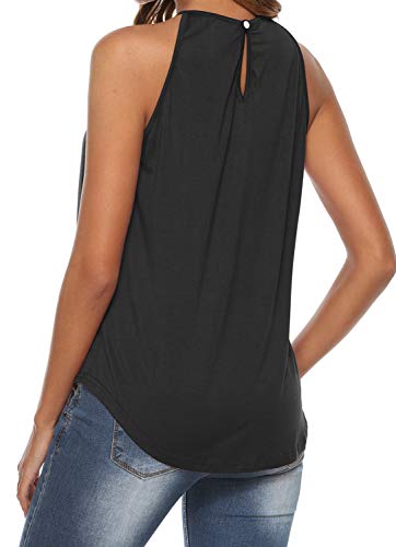 Halter Tops for Women Summer Clothes High Neck Tank Tops Cute Boho Shirt Lace Camisole Black