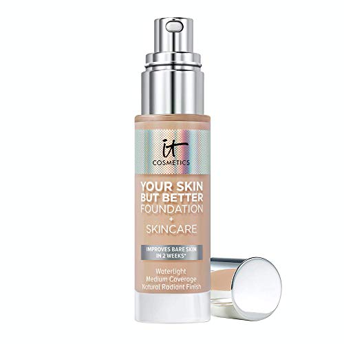 IT Cosmetics Your Skin But Better Foundation + Skincare, Light Neutral 22 - Hydrating Coverage - Minimizes Pores & Imperfections, Natural Radiant Finish - With Hyaluronic Acid - 1.0 fl oz