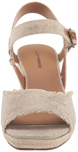 Lucky Brand Women's MINDRA Espadrille Wedge Sandal, natural/plat, 9 M US