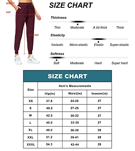 Libin Women's Joggers Pants Athletic Sweatpants with Pockets Running Tapered Casual Pants for Workout,Lounge, Black XS