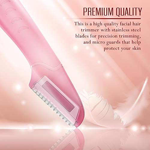 Nylea Eyebrow Razor Trimmer [Extra Precision] Disposable Facial Hair Shaper Remover, Dermaplaning Dermaplane Shaving Tool - Facial Shave Shaver with Precision Cover for Men & Women (6 Pack)