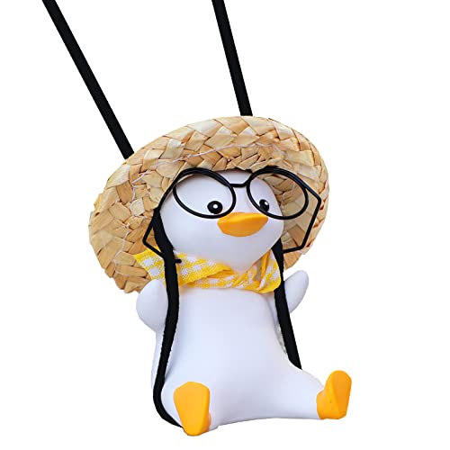 Rear View Mirror Accessories Car Mirror Hanging Accessories Swinging Duck Car Hanging Ornament Cute Car Accessories for Teens Women Men Car Decor Pendant Car Charm Truck Decorations(Cute A)