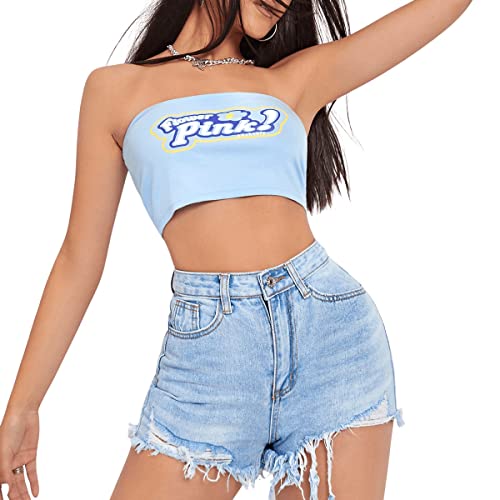 SweatyRocks Women's High Waist Denim Shorts Ripped Raw Hem Jean Shorts Casual Summer Hot Pants with Pockets Light Wash M