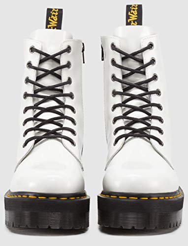 Dr. Martens, Jadon 8-Eye Leather Platform Boot for Men and Women, White Smooth, 7 US Women/6 US Men