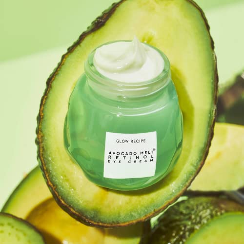 Glow Recipe Avocado Melt Retinol Eye Cream - Overnight Under Eye Cream w/Avocado for Dark Circles and Puffiness with Niacinamide + Coffeeberry - Retinol Moisturizing Eye Treatment with Avocado (15ml)