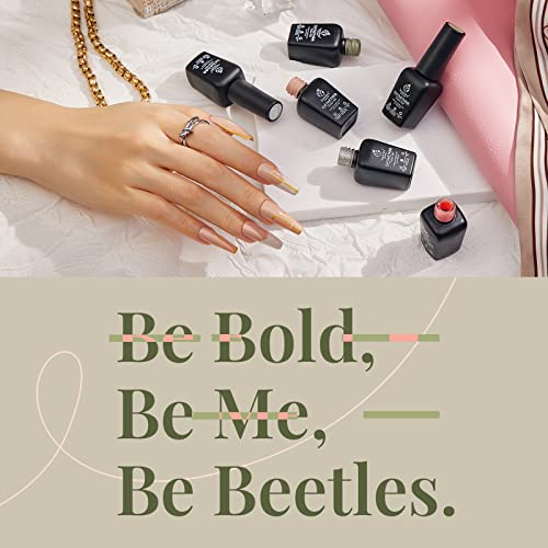 Beetles Gel Polish SOUTHERN BELLE Glitter Nude Gel Polish Set - 6 Pcs Coral Green Light Blue Gel Polish Kit Soak off Nail Lamp Gel Base and Top Coat Needed Varnish Salon Nail Art Design Gifts for Women