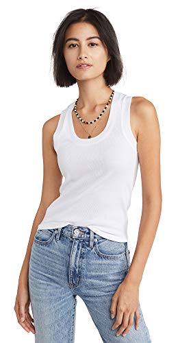 Free People Women's U Neck Tank, White, S