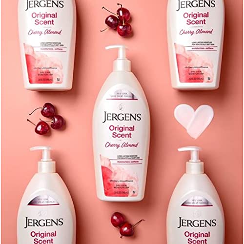 Jergens Original Scent Dry Skin Lotion, Body and Hand Moisturizer for Long Lasting Skin Hydration, with HYDRALUCENCE blend and Cherry Almond Essence, 32 Ounce