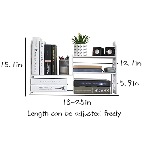 YGYQZ Small Bookshelf for Desktop Storage, Mini Cute Office Desk Shelves White Versatility Organizers for Women, Kids