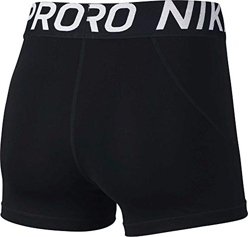 Nike Women's Pro 3" Training Shorts (Indigo Force/Black, Medium) (Black White, Medium)