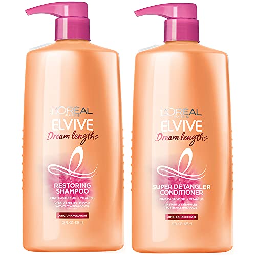 L'Oreal Paris Elvive Dream Lengths Shampoo and Conditioner Kit for Long, Damaged Hair (Set of 2)