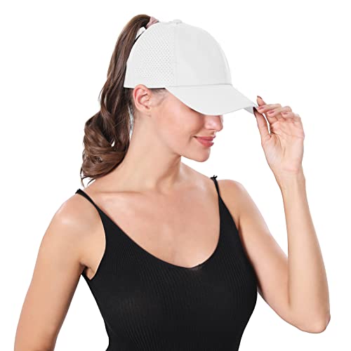 Women Criss Cross Hat High Ponytail Baseball Caps Adjustable High Messy Bun Ponycap Trucker Hats