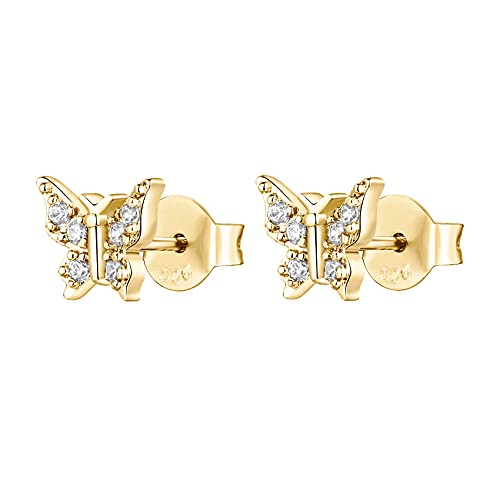 PAVOI 14K Gold Played Butterly Stud Earring