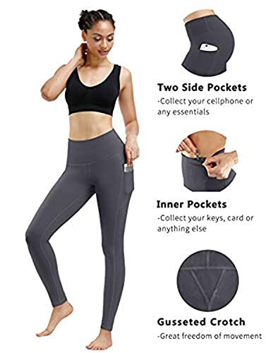 Fengbay 2 Pack High Waist Yoga Pants, Pocket Yoga Pants Tummy Control Workout Running 4 Way Stretch Yoga Leggings