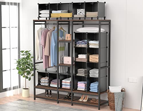 HOMIDEC Closet Organizer, 12-Cube Closet Organizers and Storage, Portable Closet Storage Shelves, Clothing Storage for Kids, Closet, Bedroom, Bathroom, Office (11.8x11.8x11.8 inch), Black