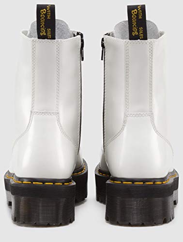 Dr. Martens, Jadon 8-Eye Leather Platform Boot for Men and Women, White Smooth, 7 US Women/6 US Men