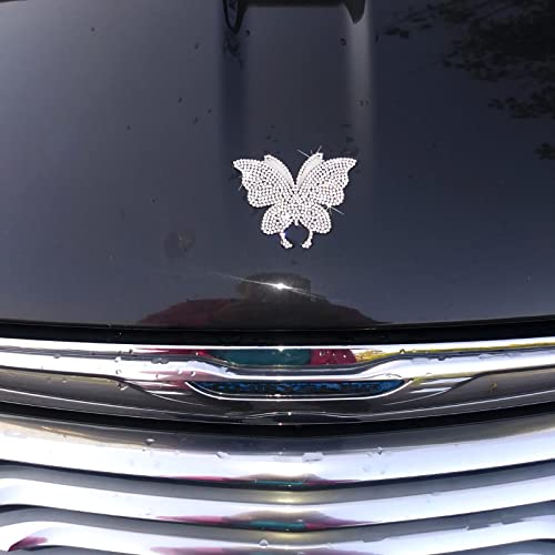 Crystal Car Decoration Stickers Butterfly Bling Crystal Rhinestone Car Sticker Decal,Decorate Cars Bumper Window Laptops Luggage Rhinestone Sticker ,Decoration Bling Bling Interior Accessories 2 Pack