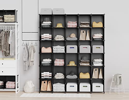 HOMIDEC Closet Organizer, 12-Cube Closet Organizers and Storage, Portable Closet Storage Shelves, Clothing Storage for Kids, Closet, Bedroom, Bathroom, Office (11.8x11.8x11.8 inch), Black