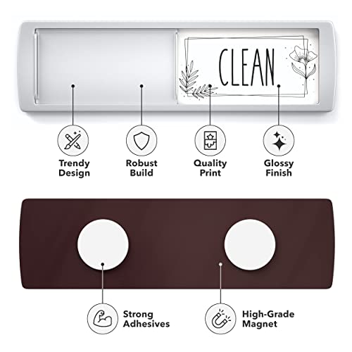 Stylish Dishwasher Magnet Clean Dirty Sign - Ideal Clean Dirty Magnet for Dishwasher and Kitchen Organization - Nice Office or Home Decor - Dirty Clean Dishwasher Magnet with Strong Hold