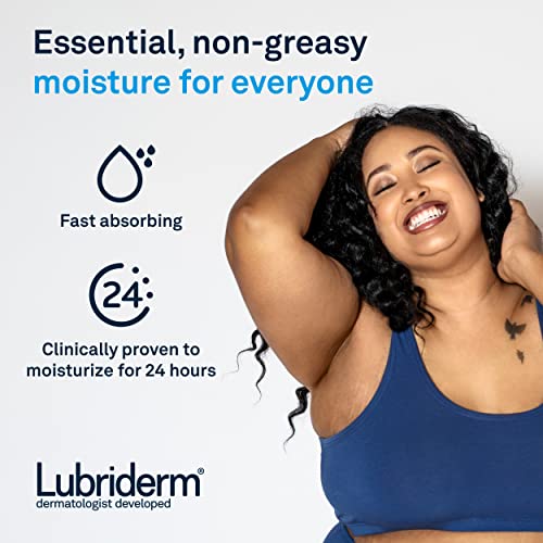 Lubriderm Daily Moisture Hydrating Unscented Body Lotion with Pro-Vitamin B5 for Normal-to-Dry Skin for Healthy-Looking Skin, Non-Greasy and Fragrance-Free Lotion, 24 fl. oz