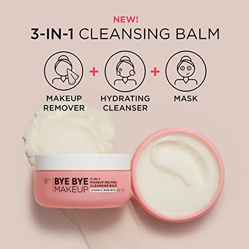 it COSMETICS Bye Bye Makeup Cleansing Balm - 3-in-1 Makeup Remover, Facial Cleanser & Hydrating Facial Mask - With Vitamin C, Ceramides, Shea Butter & Rosehip Oil - 4 oz