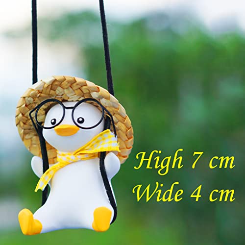 Rear View Mirror Accessories Car Mirror Hanging Accessories Swinging Duck Car Hanging Ornament Cute Car Accessories for Teens Women Men Car Decor Pendant Car Charm Truck Decorations(Cute A)