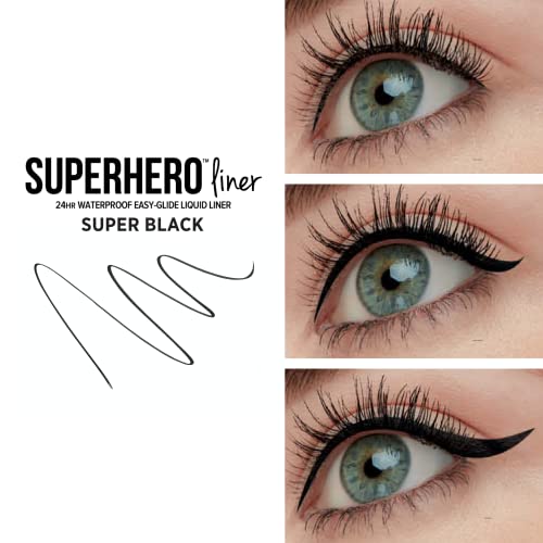 it COSMETICS Superhero Liquid Eyeliner Pen, Black - 24-Hour Waterproof Formula Won’t Smudge or Fade - With Peptides, Collagen, Biotin & Kaolin Clay - 0.03 fl oz